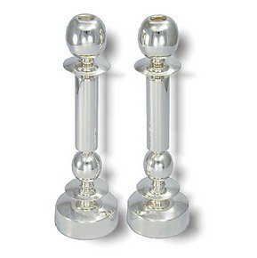 Sterling Silver Shabbat Candlesticks with Three Tiered Stand