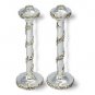 Sterling Silver Shabbat Candlesticks with Cast Leaf Design