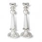 Sterling Silver Shabbat Candlesticks in Modern Design (Tall)