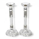 Sterling Silver Shabbat Candlesticks in Pearl Drop Design