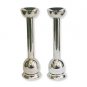 Sterling Silver Shabbat Candlesticks with Rounded Base (Tall)