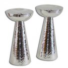 Sterling Silver Shabbat Candlesticks in Hammered Technique