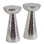 Sterling Silver Shabbat Candlesticks in Hammered Technique