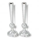 Sterling Silver Hammered Candlesticks with Rounded Stem