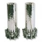Shabbat Candlesticks in Hammered Silver with Hora Dancers