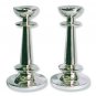 Sterling Silver Shabbat Candlesticks in Modern Style