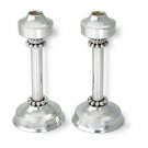 Sterling Silver Shabbat Candlesticks with Marble Design