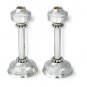 Sterling Silver Shabbat Candlesticks with Marble Design