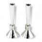 Sterling Silver Shabbat Candlesticks with Hammered Cylinder