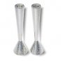 Sterling Silver Shabbat Candlesticks in Hammered Design (Tall)