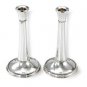 Sterling Silver Tall Shabbat Candlesticks with Peal Design