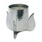 Sterling Silver Yizkor Candleholder with Hammered Pattern and Flames