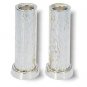 Sterling Silver Shabbat Candlesticks in Hammered Design (Wide)