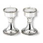 Sterling Silver Shabbat Candlesticks with Rows of Pearls