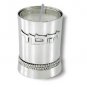 Sterling Silver Yizkor Candleholder with Rows of Pearls and Hebrew Text