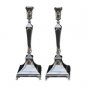 Silver Shabbat Candlestick Set with Pentagons and Box Feet