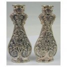 Sterling Silver Shabbat Candlesticks with Grapes and Vines