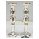 Sterling Shabbat Candlesticks with Smooth Finish and Knobs