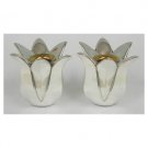 Sterling Silver Shabbat Candlesticks with Tulip Shape