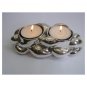 Sterling Silver Traveling Shabbat Candlesticks with Challah Shape