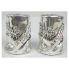 Sterling Silver Shabbat Candlesticks with Scrolls and Jerusalem