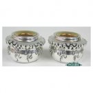 Sterling Silver Shabbat Candlesticks with Lines and Wall