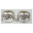 Sterling Silver Shabbat Candlesticks with String Ornaments