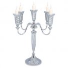 32 cm Nickel 5 Branch Candle Holders with Diamond Shaped Pattern