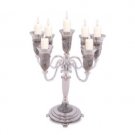 27 cm Nickel Candlesticks with Checkered Pattern