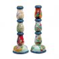 Yair Emanuel Wood Shabbat Candlesticks with Figures