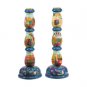 Yair Emanuel Large Shabbat Candlesticks with Jerusalem Depictions