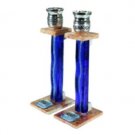 19 cm Stone and Glass Candlesticks