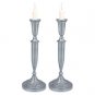 32cm Traditional Pewter Candlesticks with Jerusalem and Diamonds