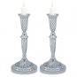24 Centimeter Nickel Candlesticks with Diamond Shapes and Jerusalem