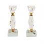 16 cm Pair of Crystal Candlesticks
