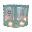 Candle Display of Hebrew Jewish Home Blessing