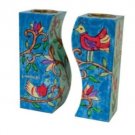 Yair Emanuel Fitted Shabbat Candlesticks with Birds