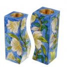 Yair Emanuel Fitted Shabbat Candlesticks with Lilies