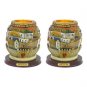 Polyresin Shabbat Candlesticks with Colorful Jerusalem