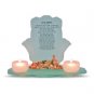 Glass Hamsa Candlesticks