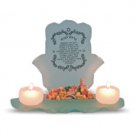 Glass Candlesticks and Hamsa with Home Blessing