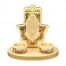 19cm Ceramic Candlesticks with Scenic Jerusalem and Eshet Chayil