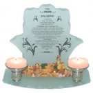 Candle Display with Jerusalem and Hamsa Design