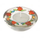 Yair Emanuel Glass Candle Holder with Pomegranate Design