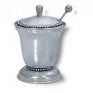 Sterling Silver Cone Shaped Honey Dish with a Pearled Edge Design
