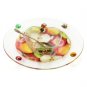 Glass Rosh Hashanah Honey Dish on Stand with Picture of Apples