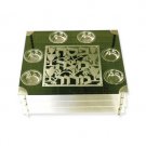 Sterling Silver Three Tier Passover Seder Plate with Four Cups Design