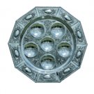 Silver Seder Plate with Octagonal Shape and Ovals