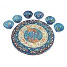 Yair Emanuel Wooden Passover Seder Plate with Peacocks