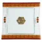 Glass Matzah Plate with Patterns of Fall